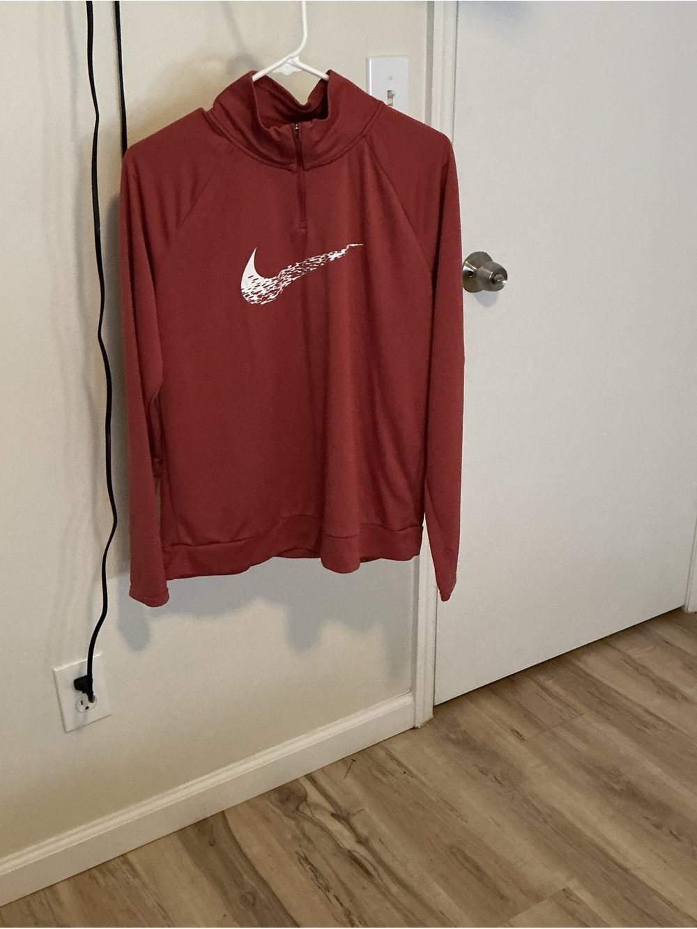 Nike Maroon Quarter-Zip Pullover with White Swoosh